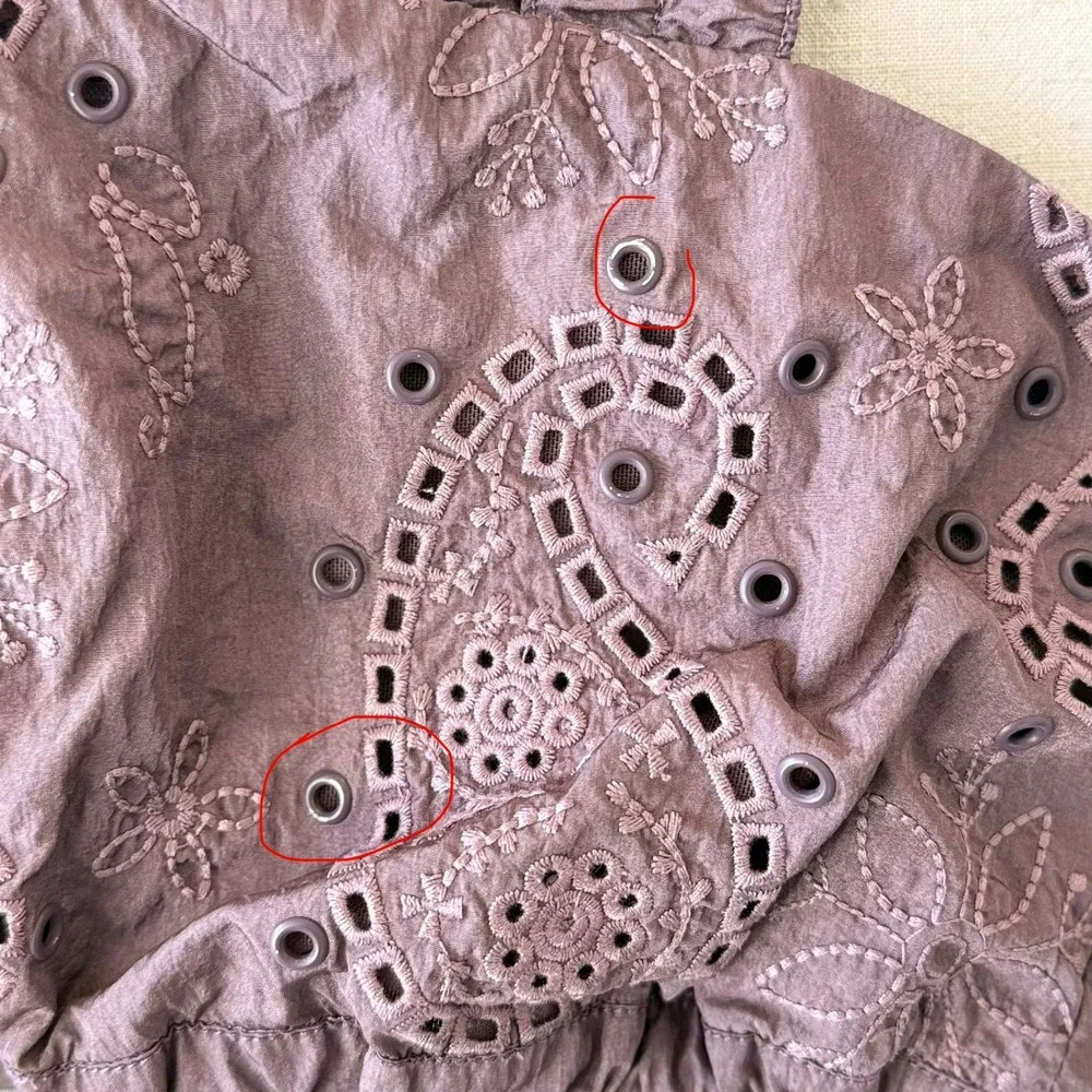 Free People Movement You Bet Eyelet Crop Top Mauve Medium Festival Gorpcore